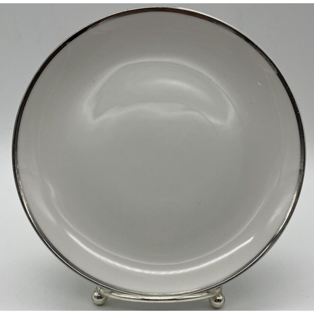 2 harmony house Moderne fine china Japan Desert Appetizer Plate White Silver Rim